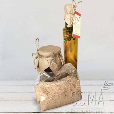 Gıda Paketi 3'Lü Zeytinyağı Reçel Tarhana Hediye Ramazan Erzak Yılbaşı Paketi Yardım Kolisi 3'Lü Pkt