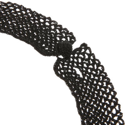 Kolye Gelincik Çiçekli Tasma Kolye Elişi Tığ Oyası 35-40 Cm Kırmızı-Siyah - 4