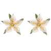 Küpe Mini Çiçek Küpe Elişi İğne Oyası Cm Beyaz Sarı - Thumbnail (1)