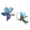 Küpe Mini Çiçek Küpe Elişi İğne Oyası Cm Lacivert Mavi - Thumbnail (3)