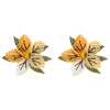 Küpe Mini Çiçek Küpe Elişi İğne Oyası Cm Sarı - Thumbnail (1)