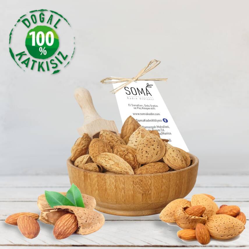 Kuruyemiş Çiğ Badem Kabuklu Yerli Üretim Yerli Ata Tohum 500 Gr - 3