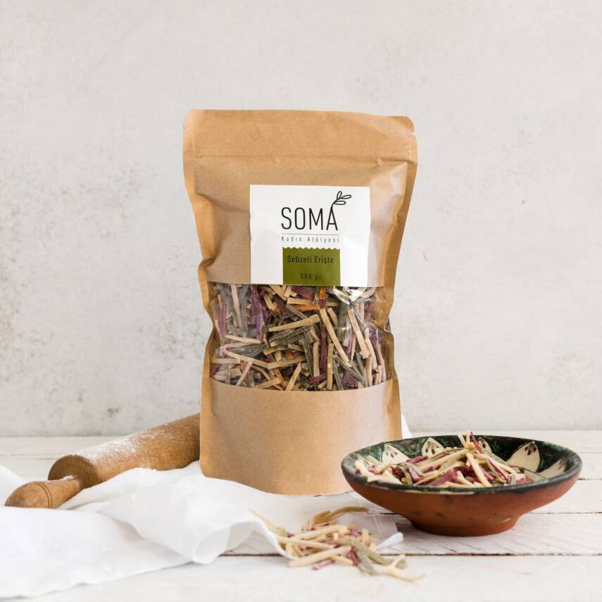 Makarna Sebzeli Erişte Katkısız El Yapımı Köy Yumurtalı 500 Gr - 2