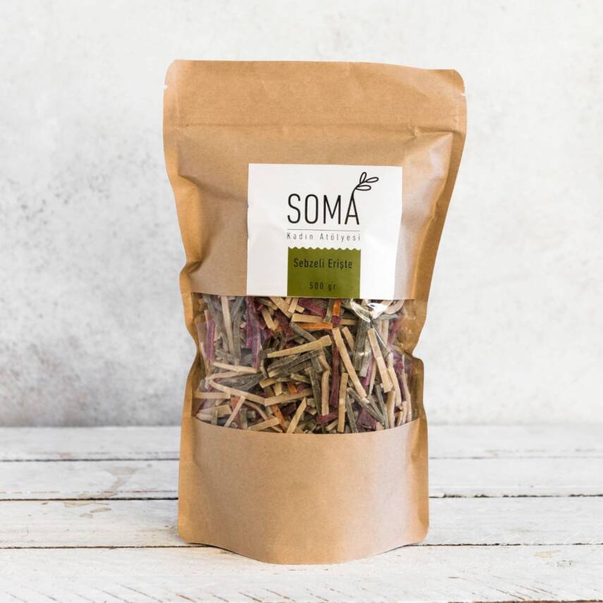 Makarna Sebzeli Erişte Katkısız El Yapımı Köy Yumurtalı 500 Gr - 3