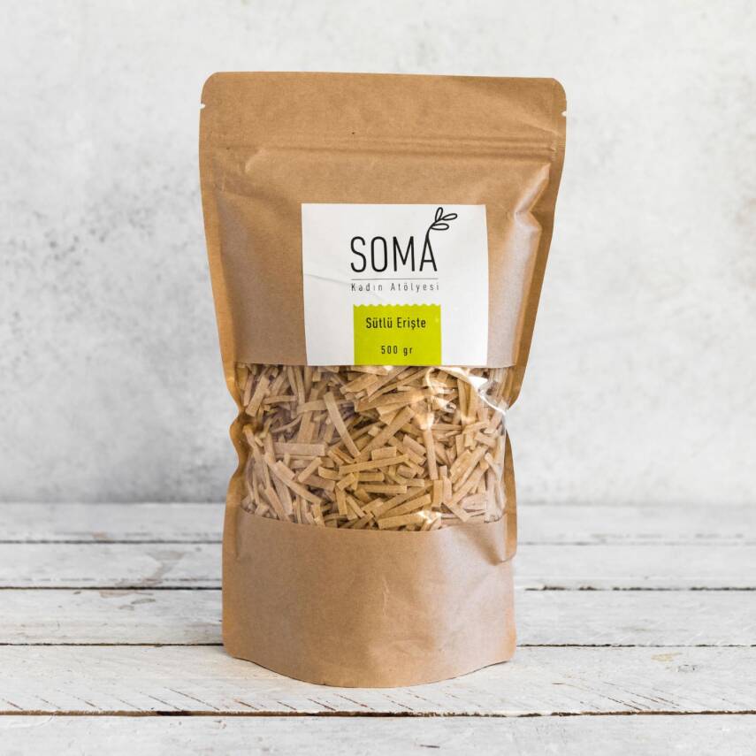 Makarna Sütlü Erişte Katkısız El Yapımı Köy Yumurtalı 500 Gr - 3