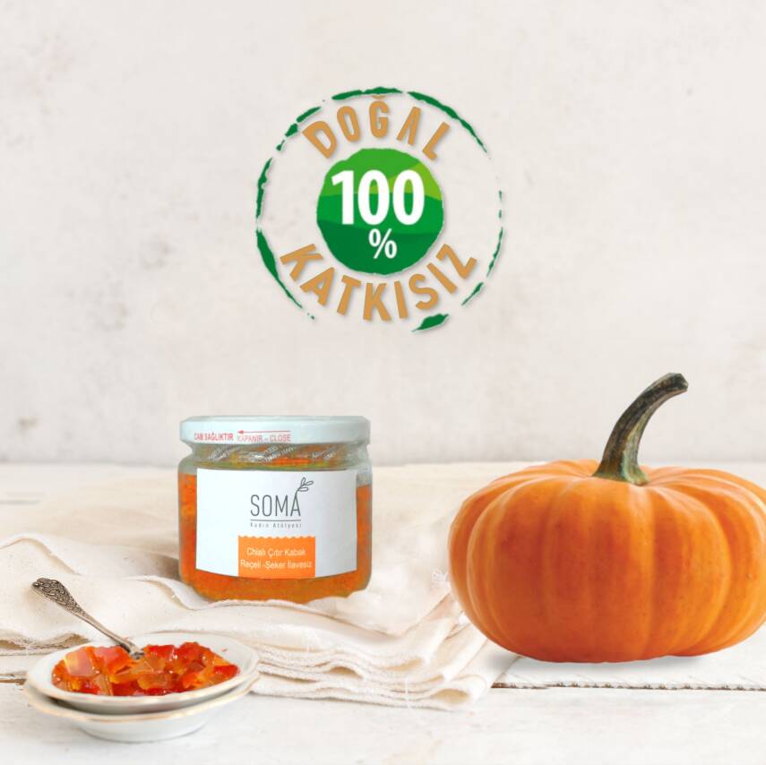 Reçel Şekersiz Çıtır Kabak Reçeli Chialı Şeker İlavesiz Katkısız Ev Yapımı 300 Gr - 3