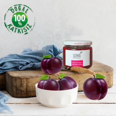 Reçel Şekersiz Kırmızı Erik Reçeli Chialı Şeker İlavesiz Katkısız Ev Yapımı 300 Gr - 3