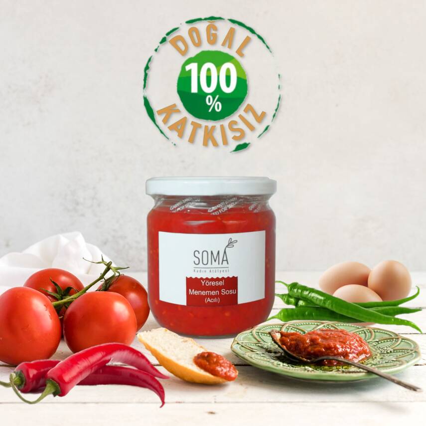 Salça Sos Yöresel Menemen Sosu Acılı Katkısız Ev Yapımı 380 Gr - 3